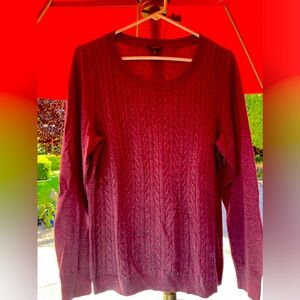 A Talbots cable knit long sleeve sweater